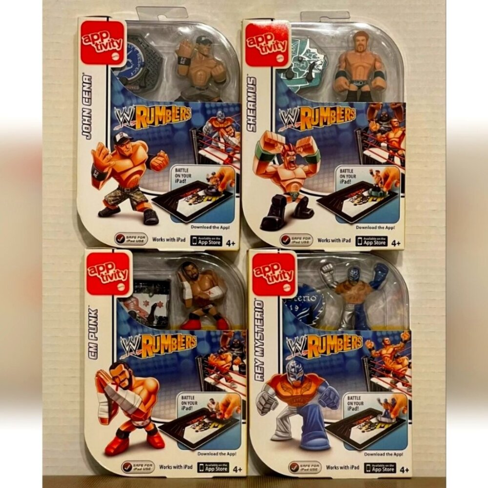 WWE Rumblers John Cena Rey Mysterio CM Punk Sheamus Mattel NEW SEALED set of 4